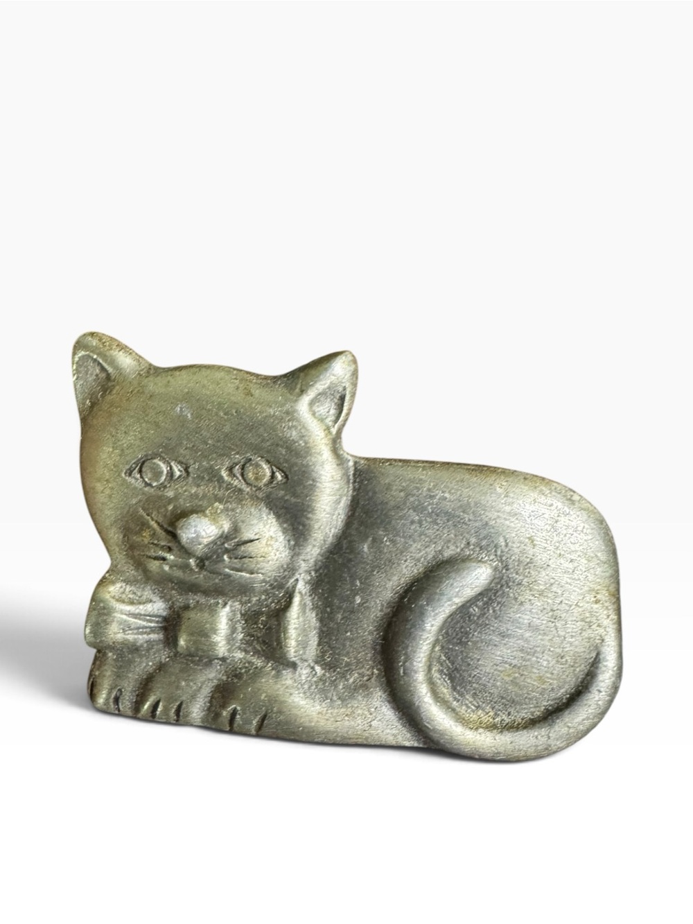 Vintage Silver Pewter Cat Brooch